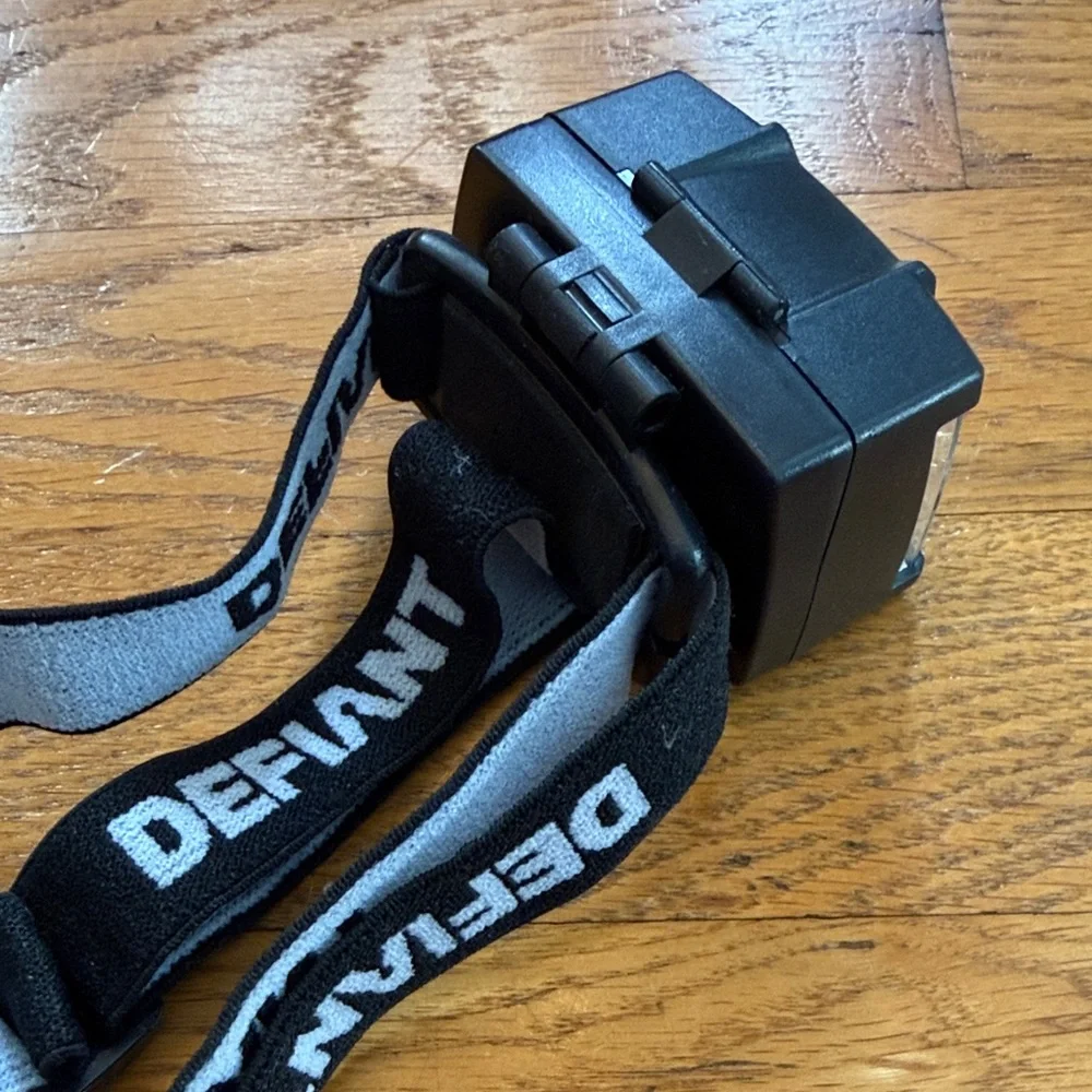Black Adjustable Headlamp Strap 4 modes, Clear, Red, Red Flashing, and Green